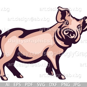 Vector PIG, AI, PNG, eps, pdf, svg, dxf, jpg Download, Digital image, graphical, animal, swine animal