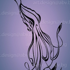 Oktopus Vektorgrafik: Sepia Kopffüßer Kunst (Digitaler Download)