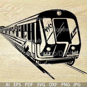 Subway Train Vector Art (ai, eps, svg, png, jpg) (Digital Download)