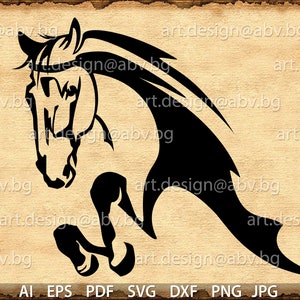 Vector HORSE, jump, SVG, DXF, ai, eps, pdf, png, jpg Download, Digital image, graphical image, discount coupons