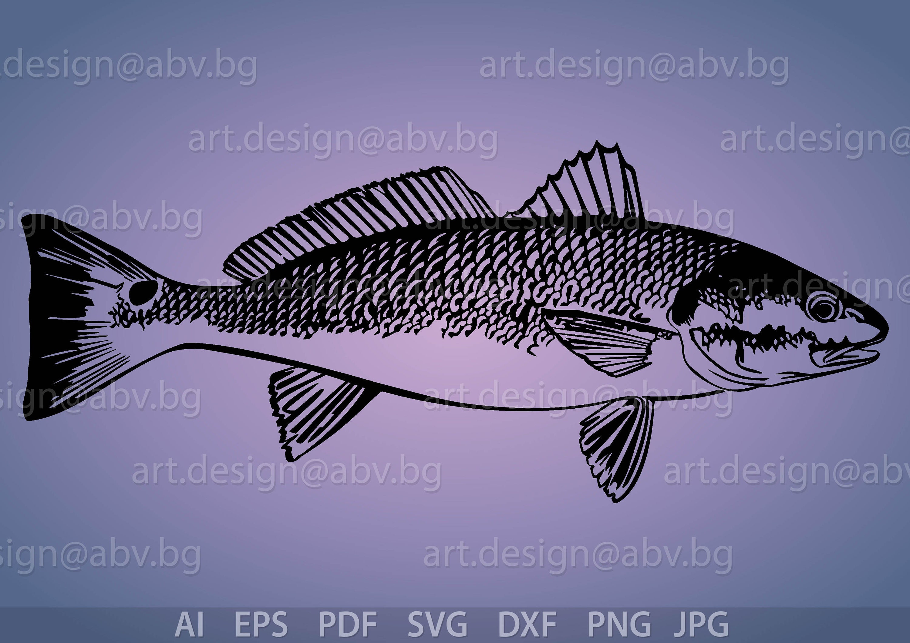 Download Vector RED FISH AI eps pdf png svg dxf jpg Image | Etsy