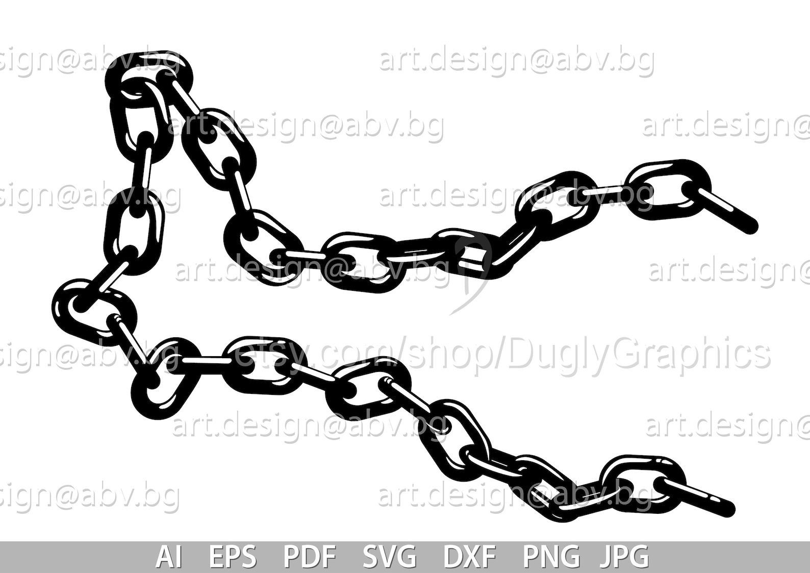 Vector CHAINS AI Eps Svg Dxf Pdf Png Jpg Download Digital | Etsy