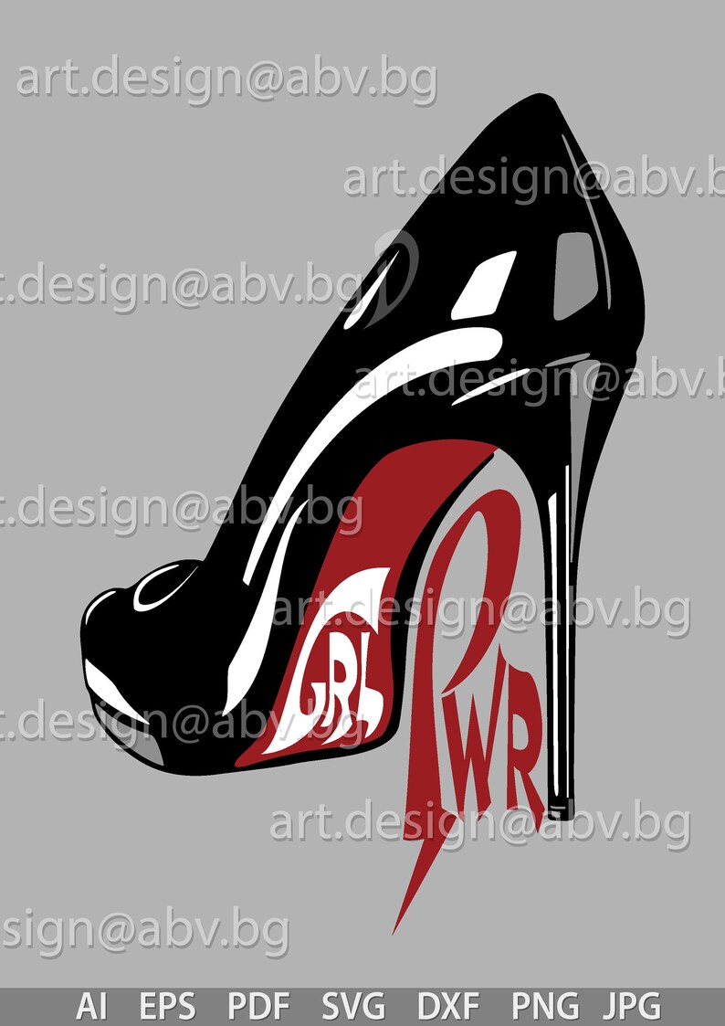Download Vector GRL PWR shoe ai epspdf png dxf svg jpg Download | Etsy