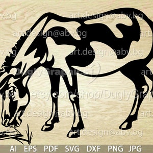Vector DONKEY eats straw, ai eps dxf svg pdf png jpg Download, Digital image, graphical, animal farm