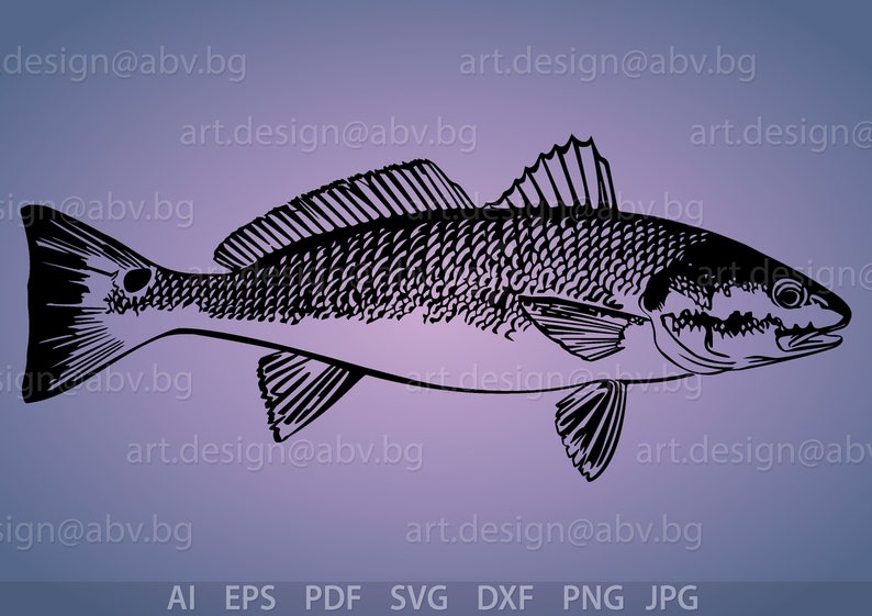 Download Vector RED FISH AI eps pdf png svg dxf jpg Image | Etsy