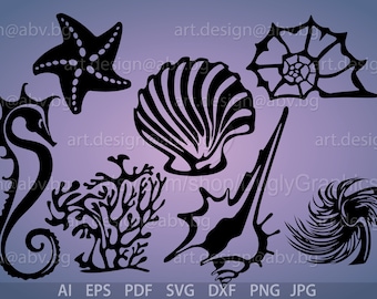 Ocean Animals Vector Art: Sea Life Graphics (Digital Download)