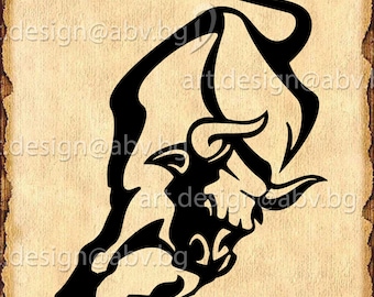 Vector BULL, buffalo, ai, eps, pdf, svg, dxf, png, jpg Digital Download Artwork, graphical, year of the bull, Chinese Zodiac Symbol