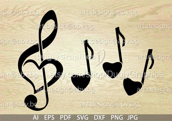 Heart Music Notes Vector Art (Digital Download)