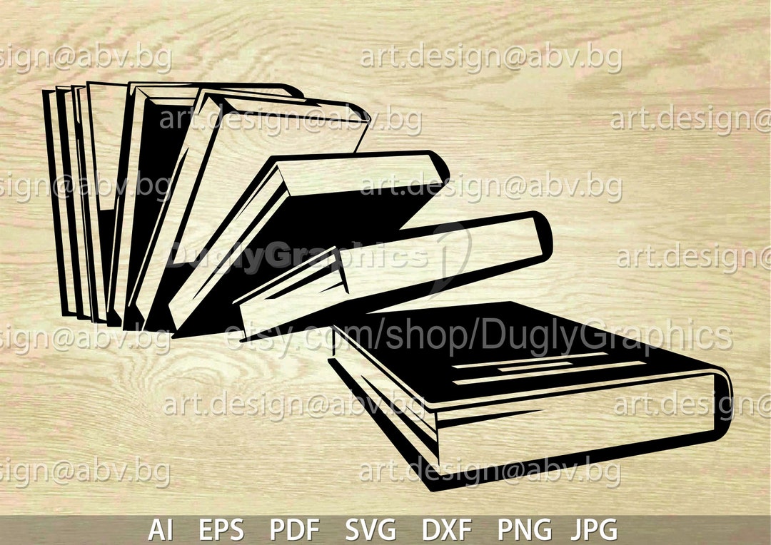 Books Vector Art: Black & Colored Graphics (digital Download) - Etsy