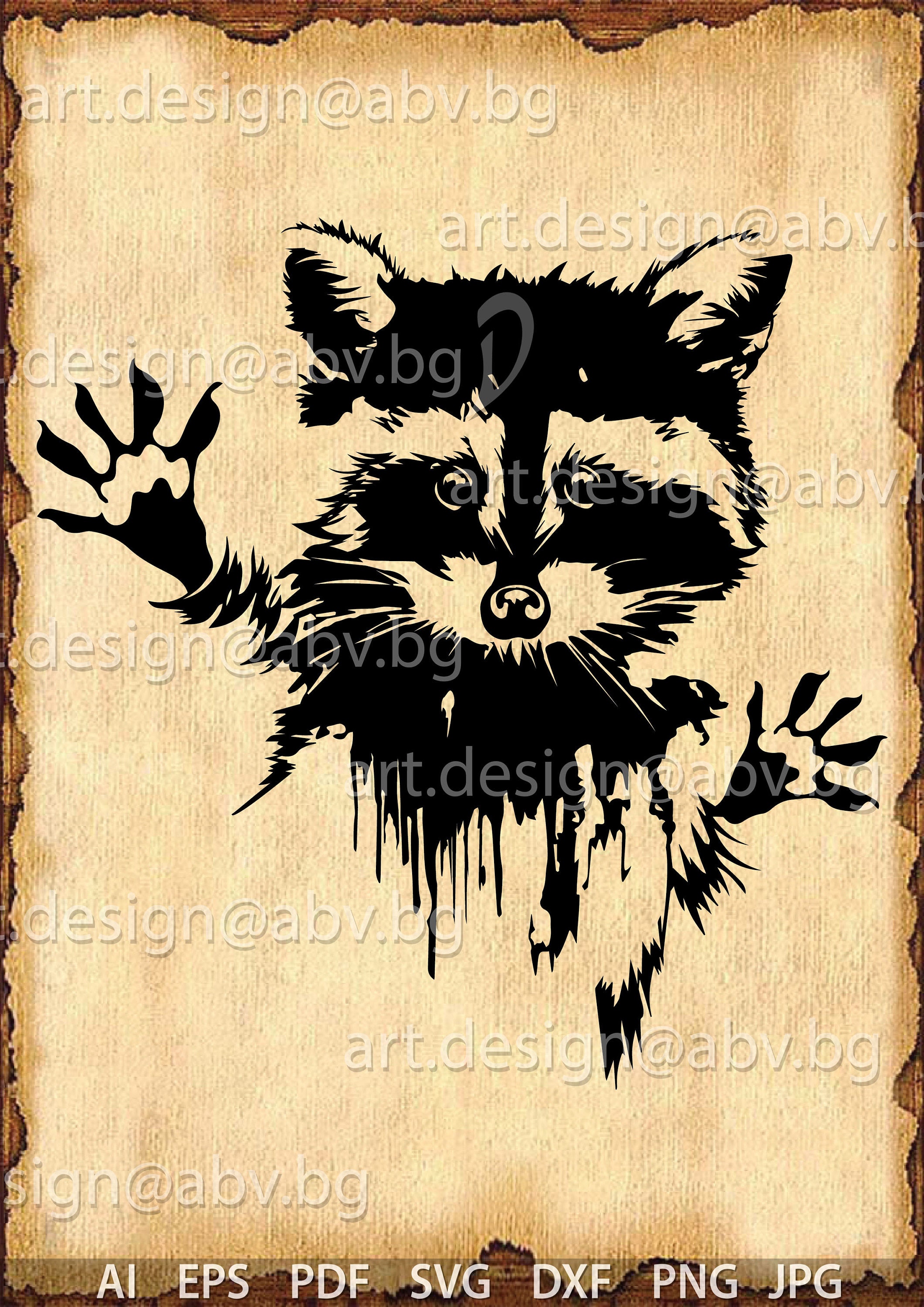Vector RACCOON, ai, eps, pdf, SVG, DXF, png, jpg Download, Digital im…