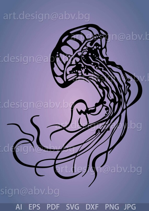 Download Vector Medusa Jellyfish Ai Eps Pdf Svg Dxf Png Jpg Etsy