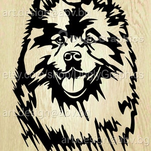 Vector Chow Chow dog, SVG, AI, png, pdf, eps, dxf, jpg Download, Digital image, graphical, animal