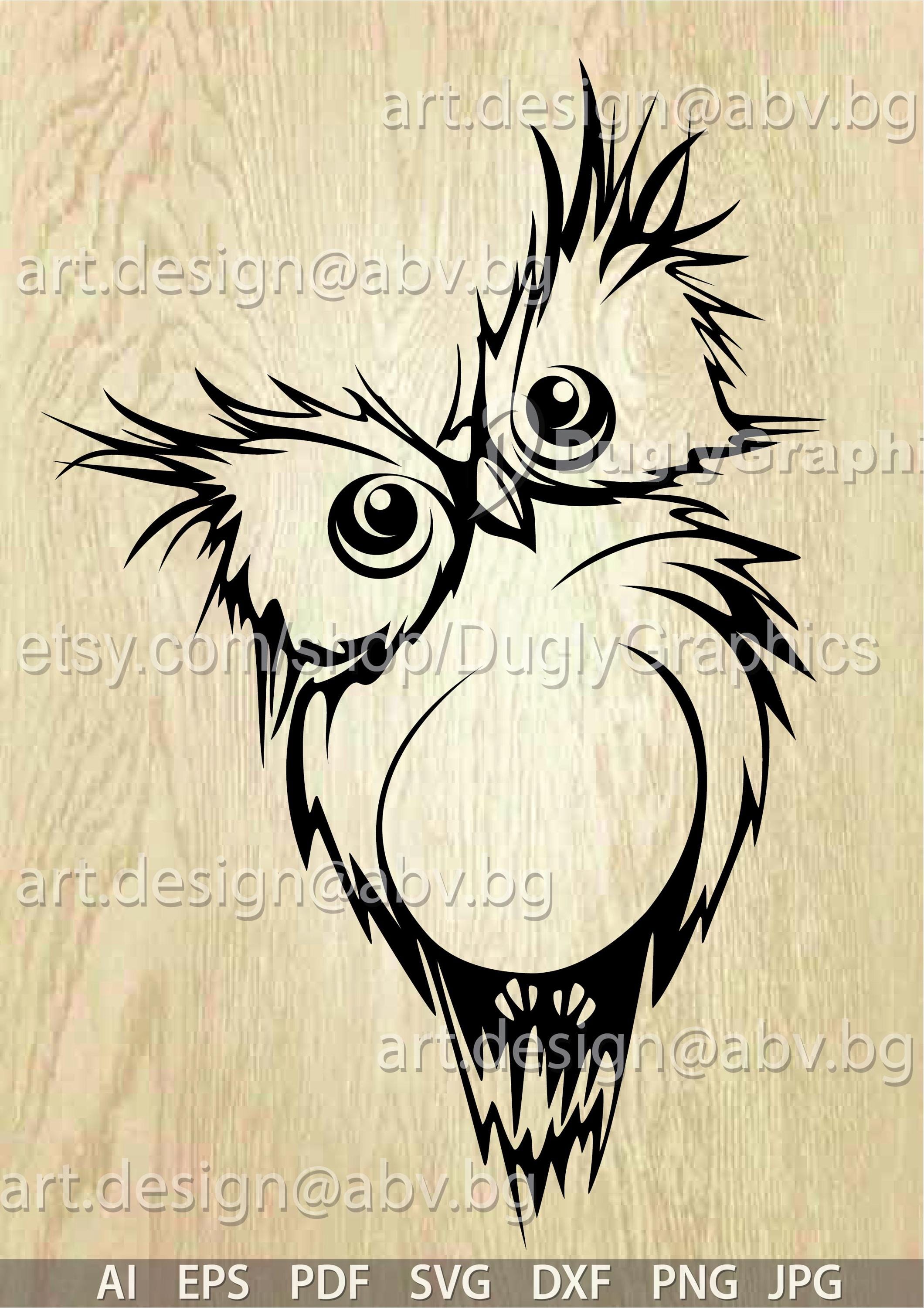 Vector Owl Graphic, Digital Download (ai, png, eps, pdf, svg, dxf, jpg)