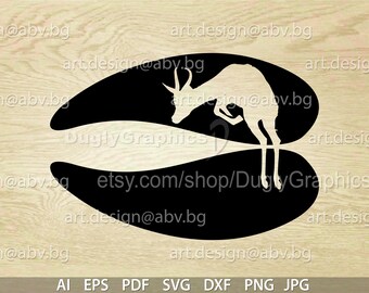 Antelope Trace Vector Graphic: Animal Tracks Image (Digital Download)