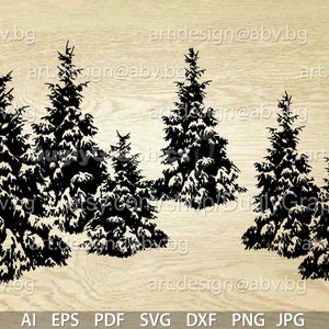 Vector CONIFERS, evergreen, AI, PNG, eps, pdf, svg, dxf, jpg Download, conifer, forest