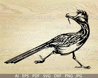Roadrunner Bird Vector Graphic, Southwestern Art (Digital Download)