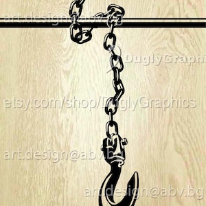 Vektor KETTE mit HOOK, ai, eps, pdf, png, svg, dxf, jpg Bild Grafik Digitaler Download Kunstwerk, grafischer Sapan, Rabattgutscheine