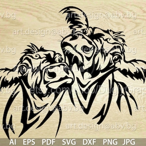 Vector COWS LOVE, calf, head, AI, png, eps, pdf, svg, dxf, jpg graphical Art Print, cute heifer