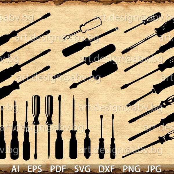 Vector SCREWDRIVERS,  instruments, tools, AI, eps, pdf, svg, dxf, png, jpg Download, Digital image, graphical, tools, coupons
