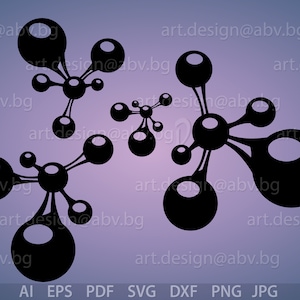 Vector MOLECULES, AI, png, eps, pdf, svg, dxf, jpg Download files, Digital, graphical, discount coupons
