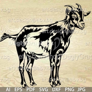 Vector ALPINE GOAT, AI, png, eps, pdf, svg, dxf, jpg Instant Download, graphical image Art Print, animal, Digital image