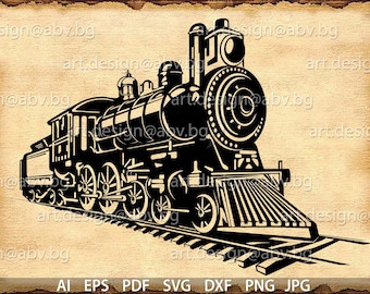 Vector VINTAGE TRAIN, AI, eps, svg, dxf, pdf, png, jpg Download, collection, models library,discount coupons, vehicle