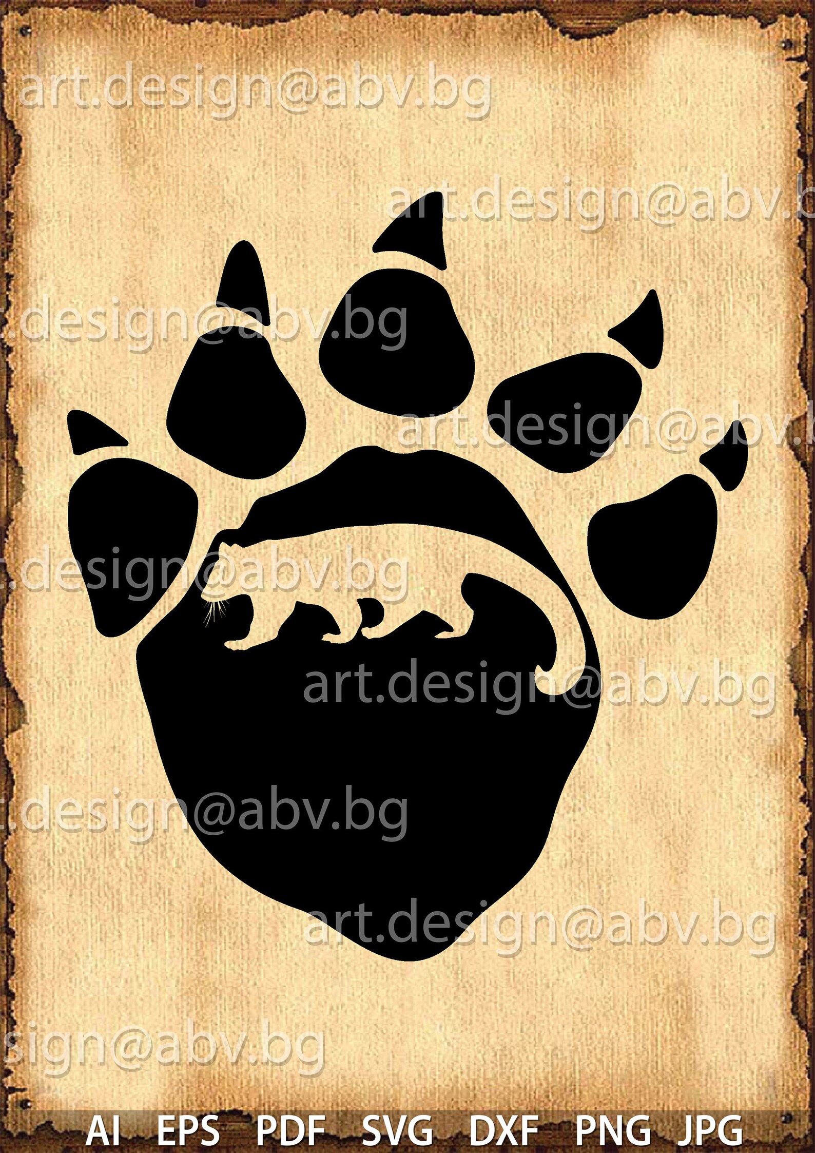 Vector BEARCAT PAW AI Eps Pdf Svg Dxf Png Jpg Image Etsy
