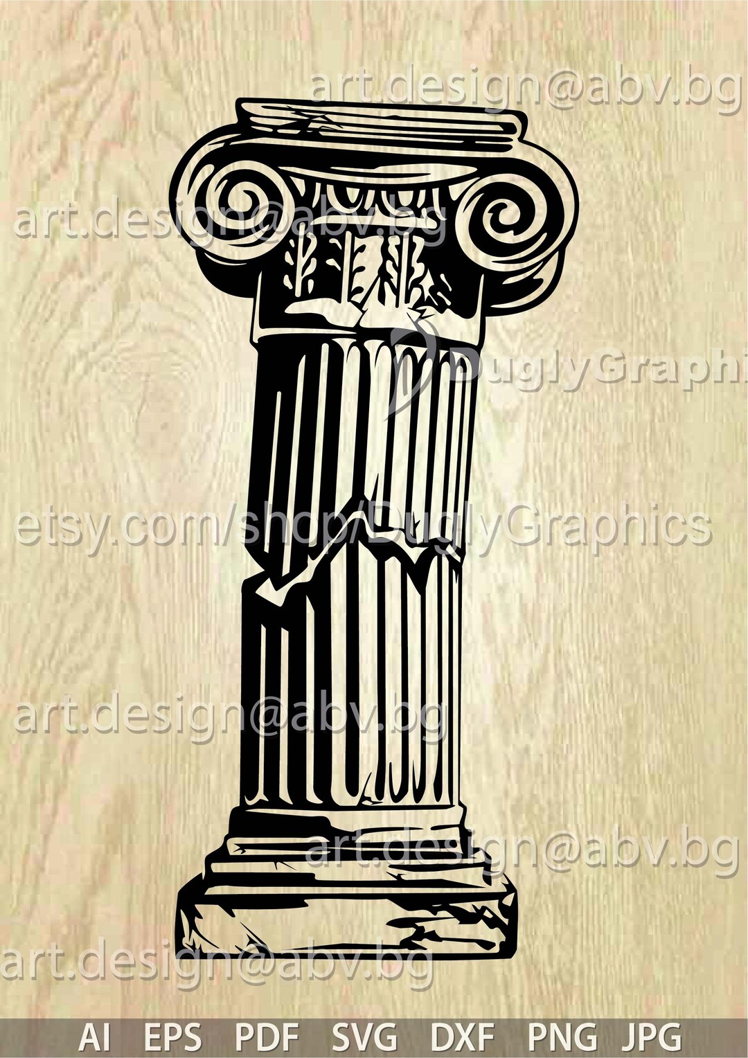 Roman Column Vector Graphic, Volutes Design (digital Download) - Etsy