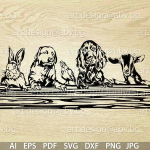 Vector ANIMAL FARM dogs sheep rabbit hen ai eps pdf svg dxf png jpg Download Digital image graphical welcome