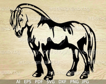 Vector HORSE Norwegian Fjord, SVG, ai, eps, PNG, pdf, jpg Download, Digital image, graphical image, discount coupons