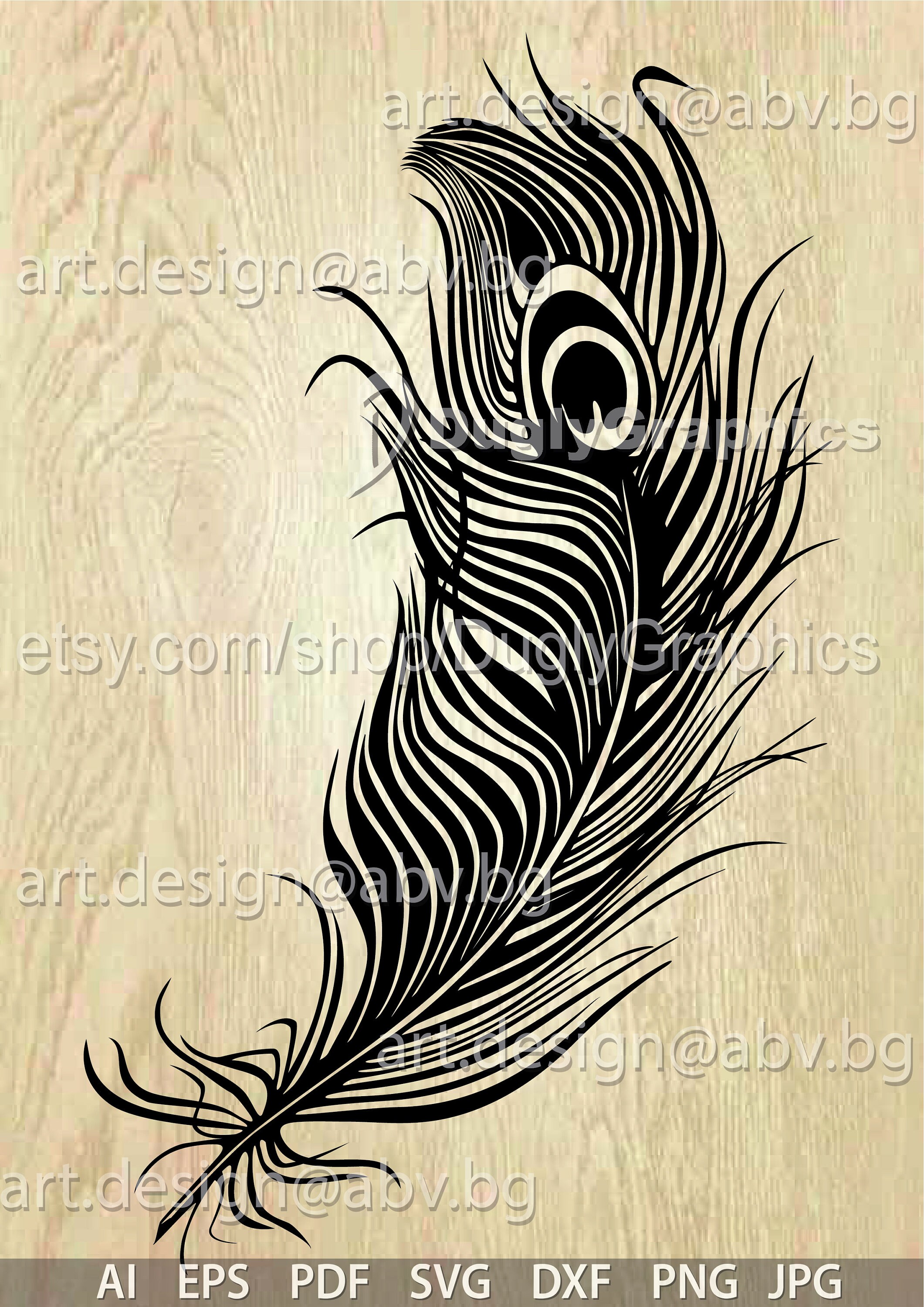 Peacock feather tattoo - Etsy België, image size:2121x3000