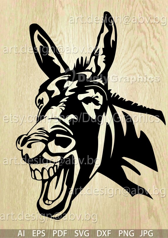 Vector DONKEY LAUGHTER Head Ai Eps Dxf Svg Pdf Png Jpg - Etsy