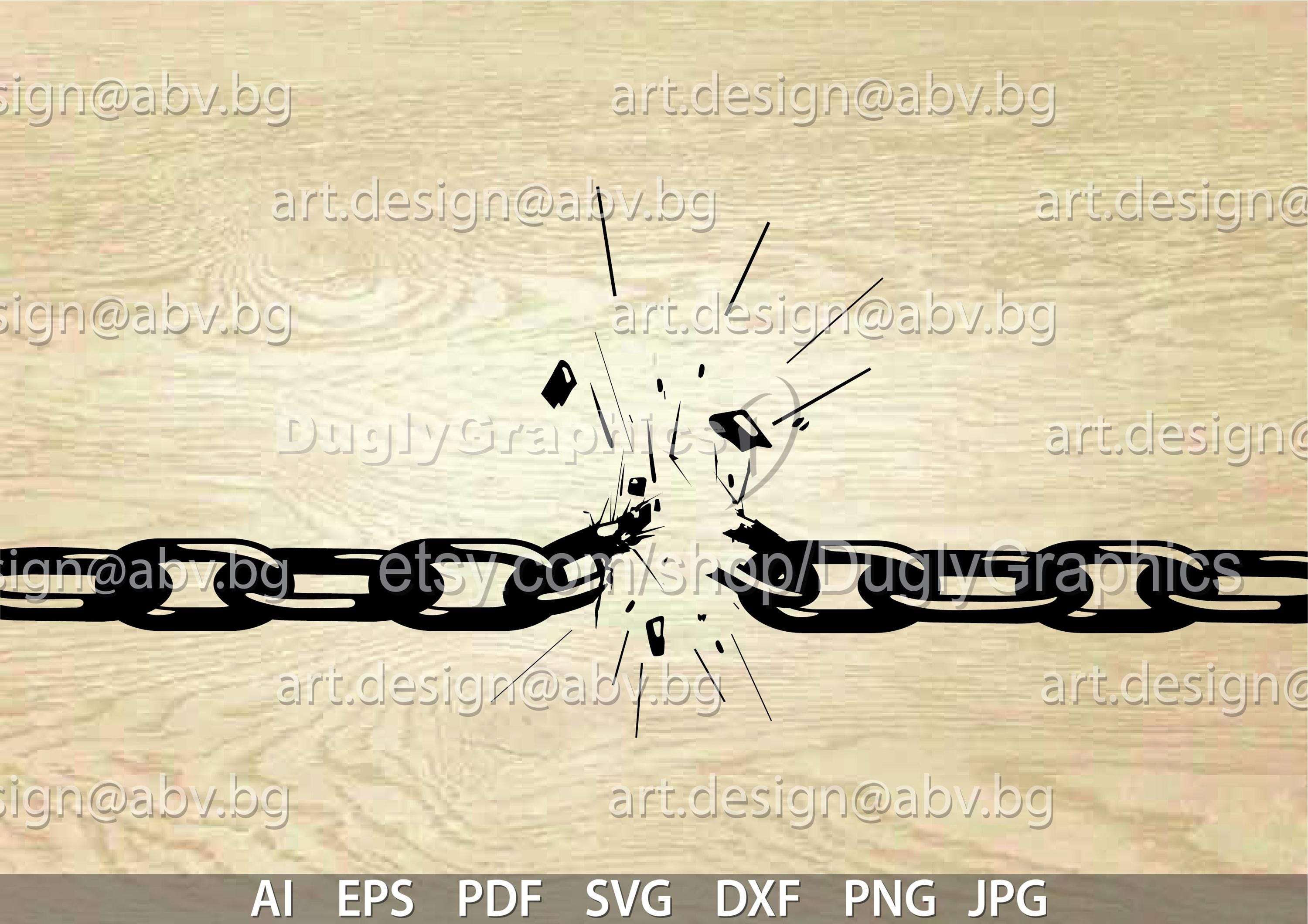 Broken Chains Vector Graphic (digital Download) - Etsy