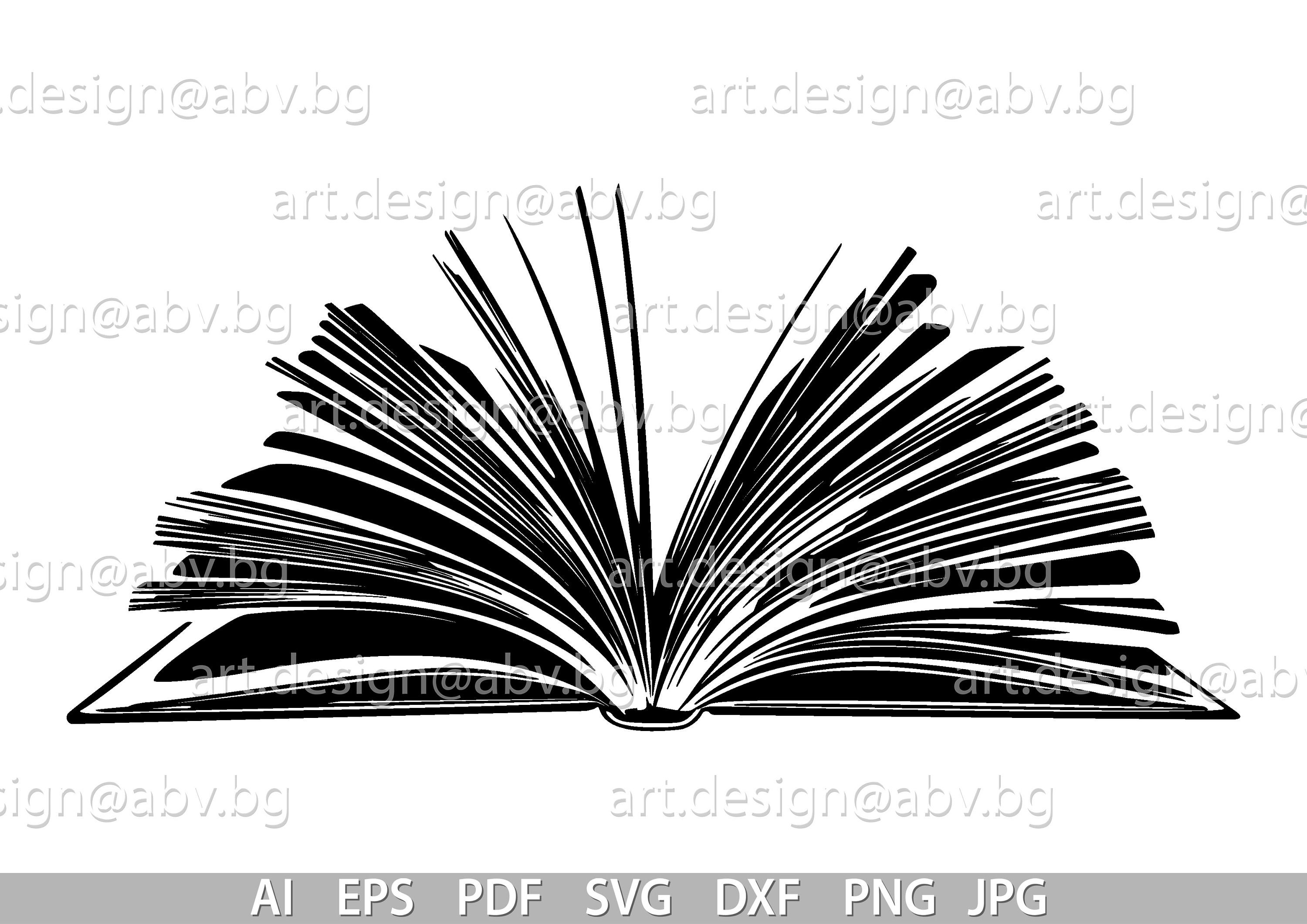 Vector OPEN BOOK, AI, Eps, Pdf, Svg, Dxf, Png, Jpg Download, Digital Image,  Svg Book, Graphical, Discount Coupons - Etsy Israel, image size:3000x2121