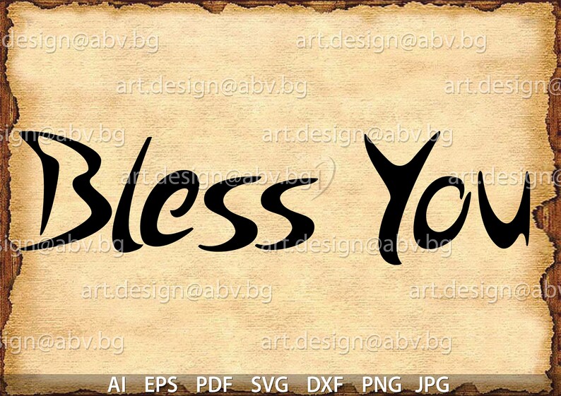 Vector BLESS YOU, Ai, Eps, Pdf, Svg, Dxf, Png, Jpg Download, Digital