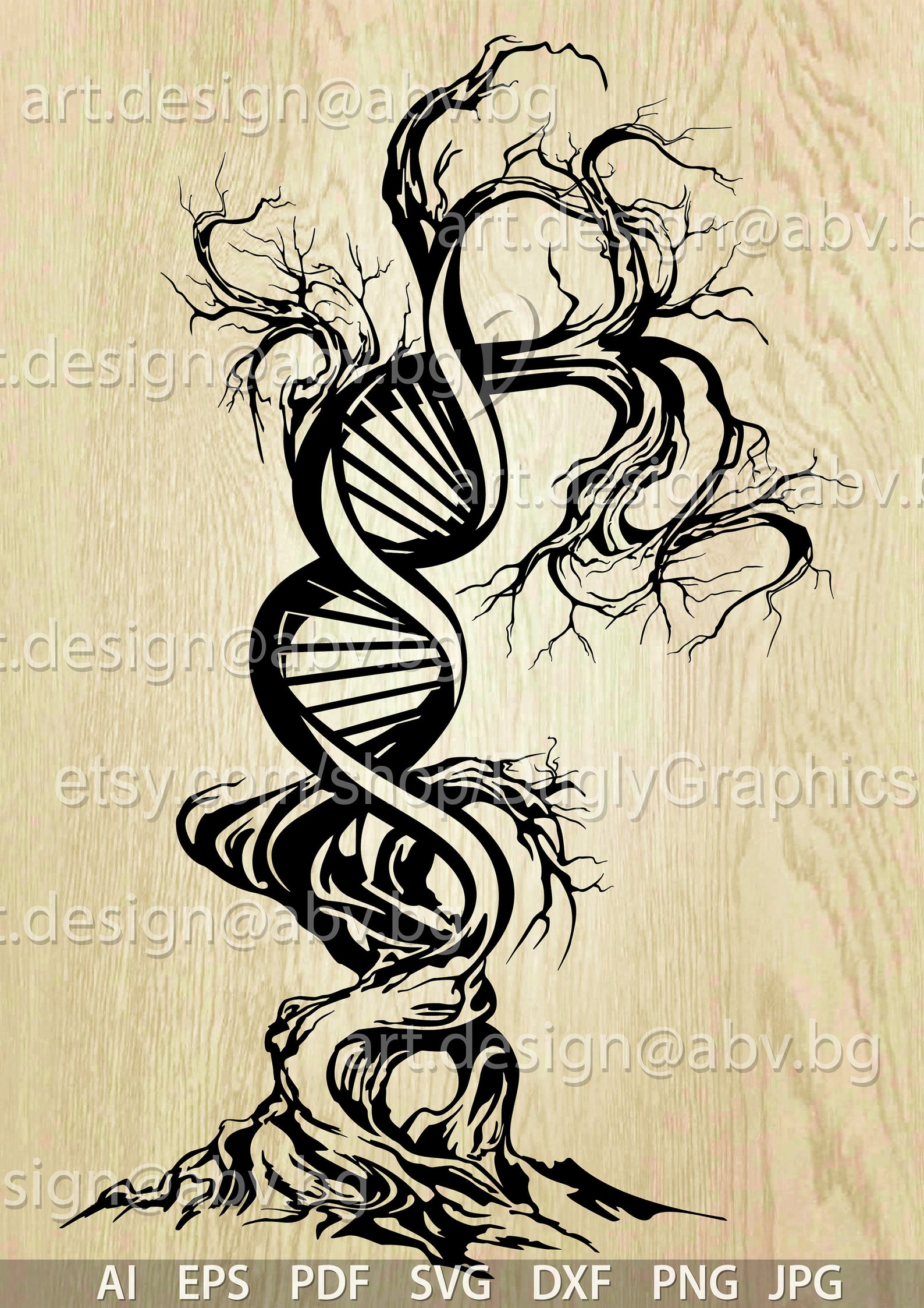 Vector DNA TREE Structure AI Eps Pdf Svg Dxf Png Jpg Download Graphical ...