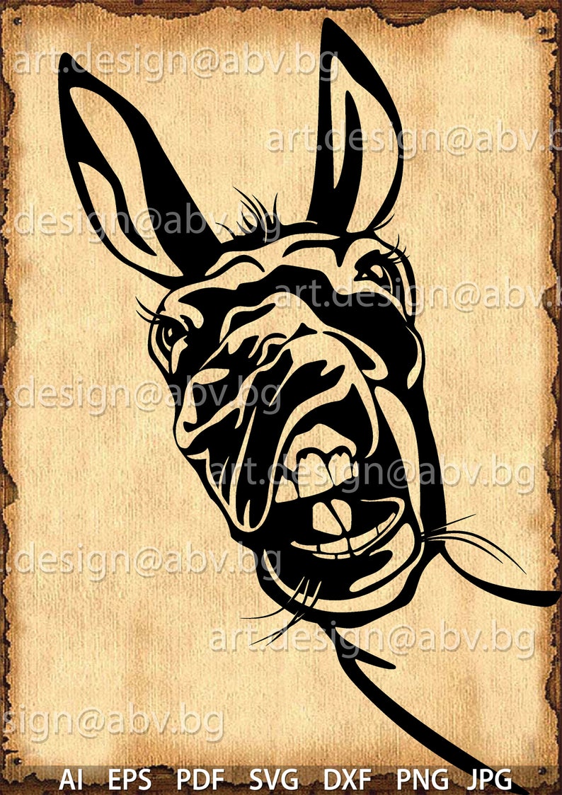 Vector DONKEY Smile Download Digital image graphical AI | Etsy