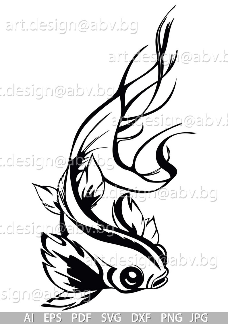 Download Vector FISH stylized SVG DXF ai eps pdf png jpg Image | Etsy