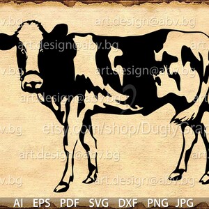 Vector COW, AI, PNG, eps, pdf, svg, dxf, jpg Instant Download, Digital image, graphical image Art Print, Printable