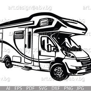 Vector CAMPER Mobilhome SVG DXF Ai Eps Pdf Dxf Png Jpg Download Digital ...