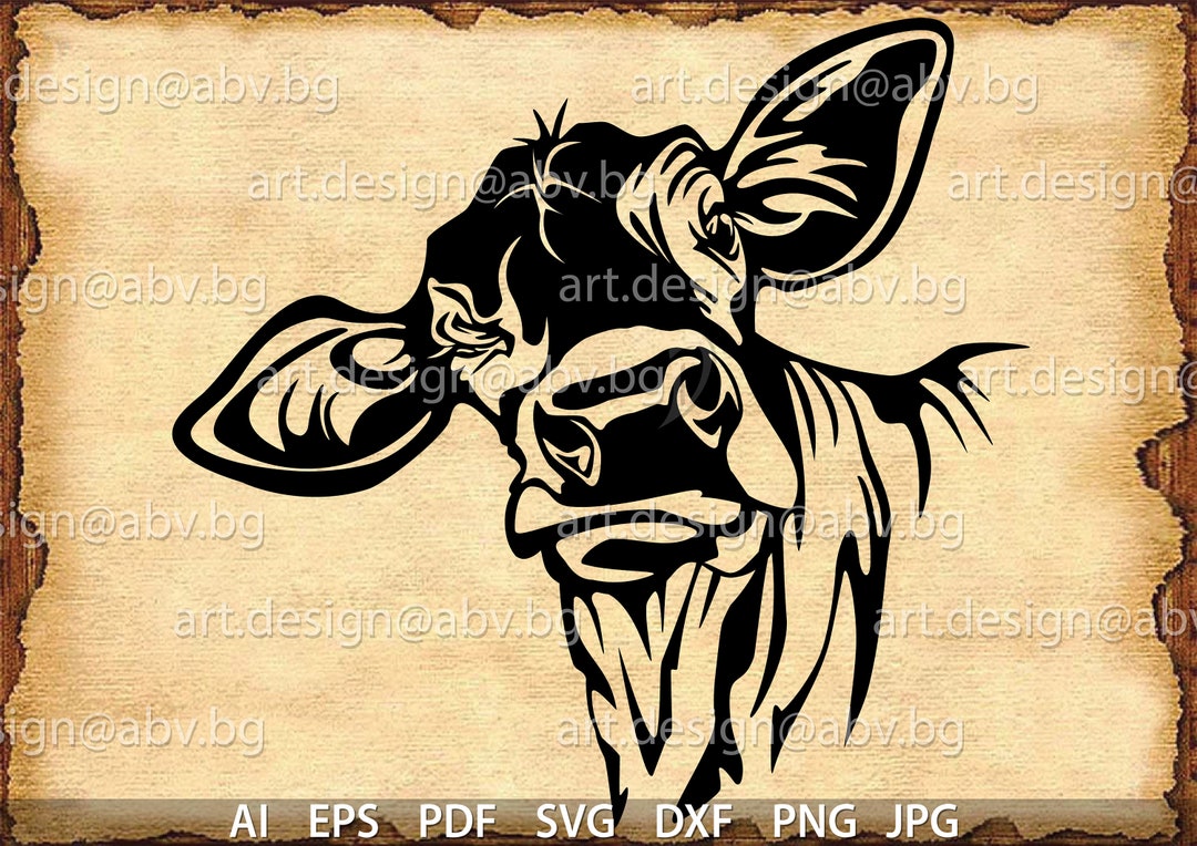 Buy Vector COW Winking, Calf, Head, AI, PNG, Eps, Pdf, Svg, Dxf, Jpg ...