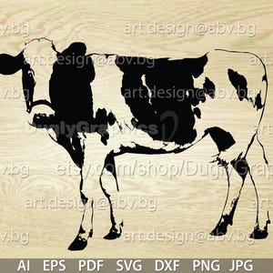 Vector COW, AI, PNG, eps, pdf, svg, dxf, jpg Instant Download, Digital image, graphical image Art Print, Printable
