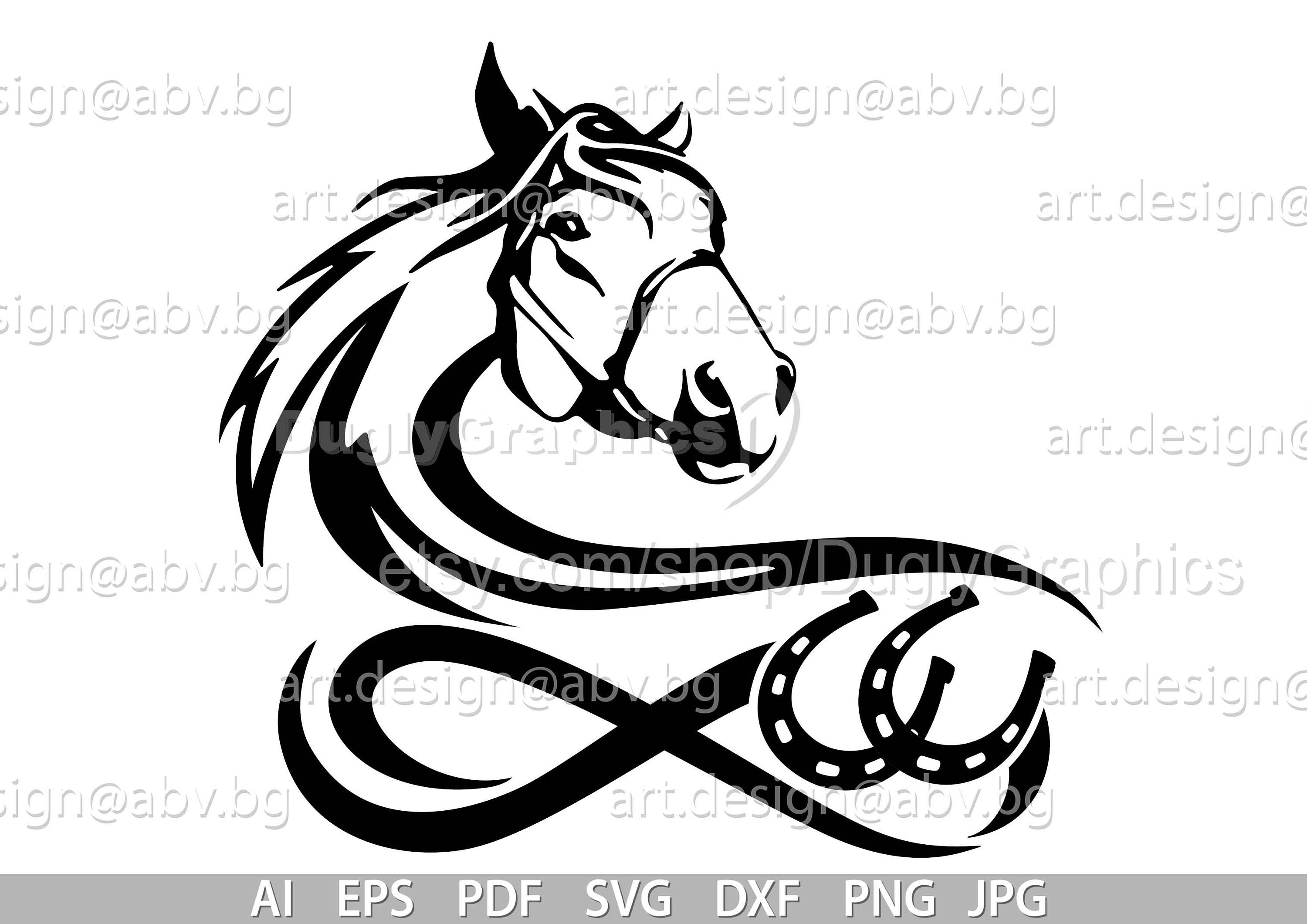 Vector HORSE, Infinity, AI, Eps, Pdf, Svg, Dxf, PNG, Jpg