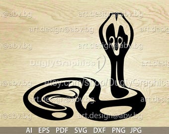 Grafica vettoriale di un serpente cobra: design di un rettile (download digitale)
