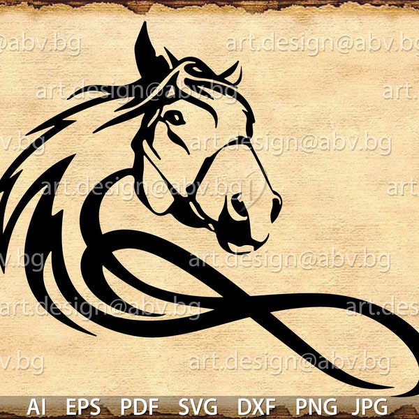 Vector HORSE, infinity, AI, eps, pdf, svg, dxf, PNG, jpg Download, Digital image, graphical image, discount coupons