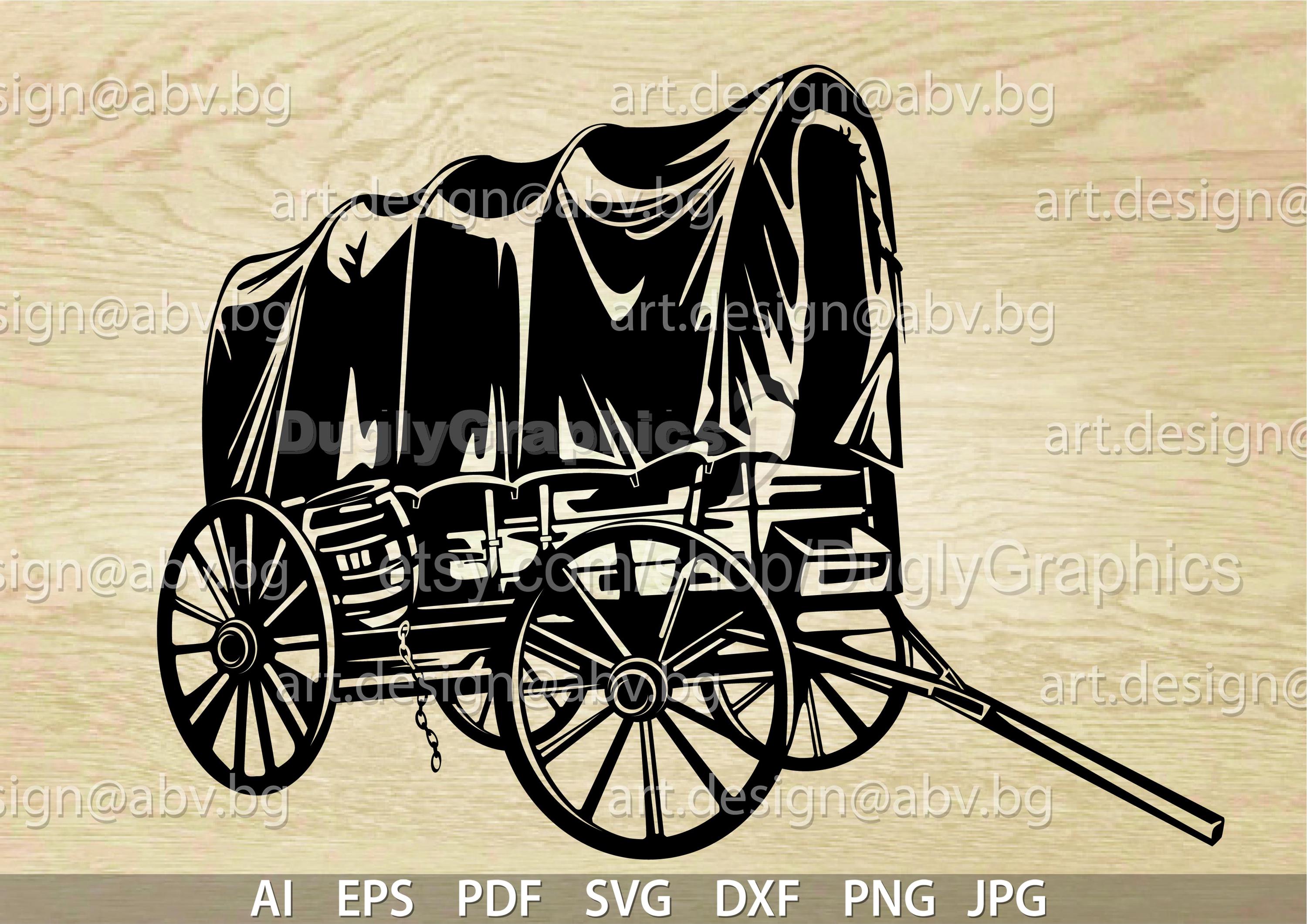 Covered Wagon Vector Image (digital Download) - Etsy