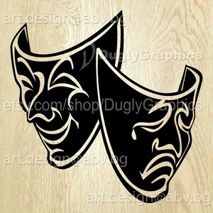 Vector THEATER MASKS, AI, eps, pdf, dxf, svg, png, jpg Download files, Digital, graphical, art, discount coupons