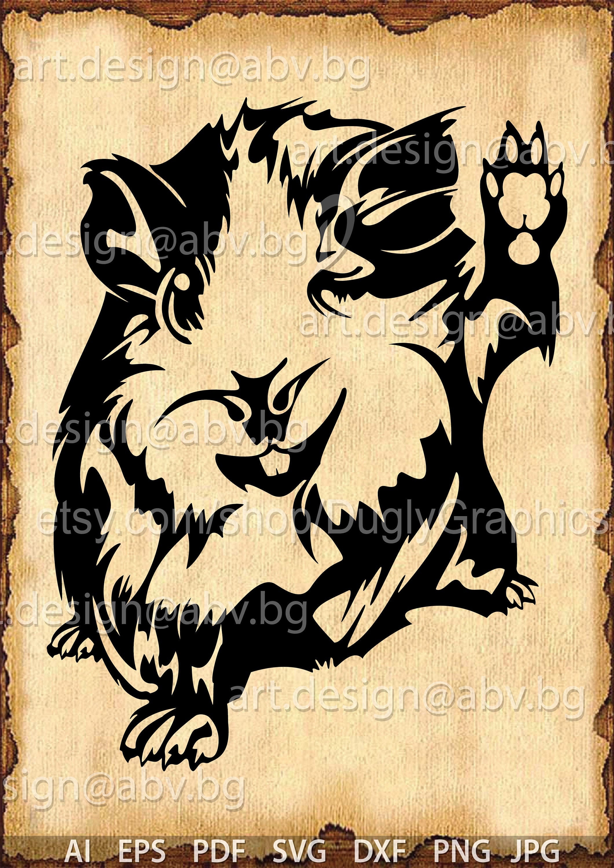 Winking Guinea Pig Vector Image (Digital Download)