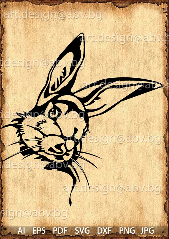 Vector Rabbit Ai Eps Png Pdf Svg Dxf Jpg Download Etsy