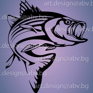 Vector FISH, Striped Bass, AI, eps, pdf, PNG, svg, dxf, jpg Image Graphic Digital Download Artwork, graphical, discount coupons